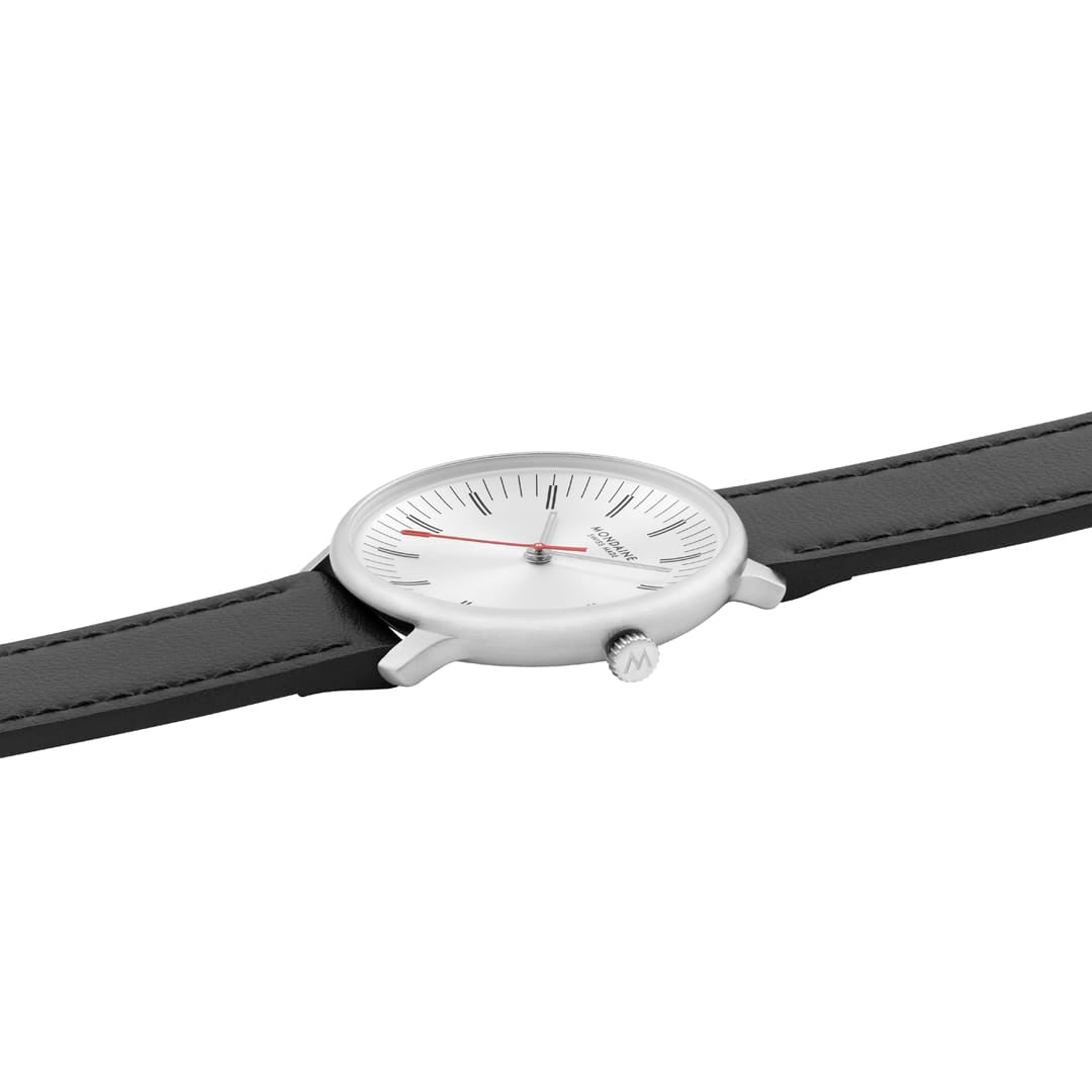 Doppio, Brushed Steel, 33 mm, Black Vegan Grape Leather - Image 4