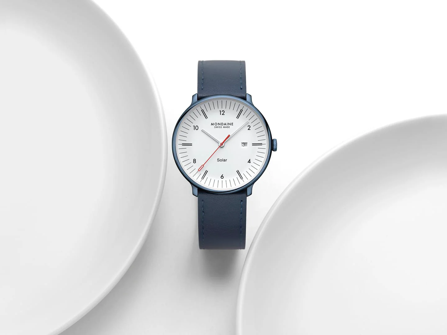 Doppio Solar, Polished Steel, 41 mm, Blue Vegan Apple Leather - Image 9