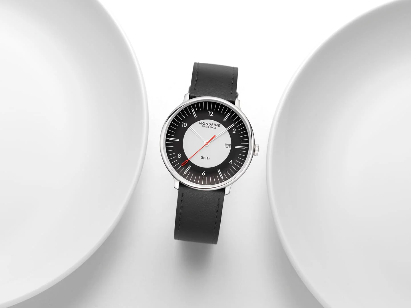Doppio Solar, Polished Steel, 41 mm, Black Vegan Grape Leather - Image 10
