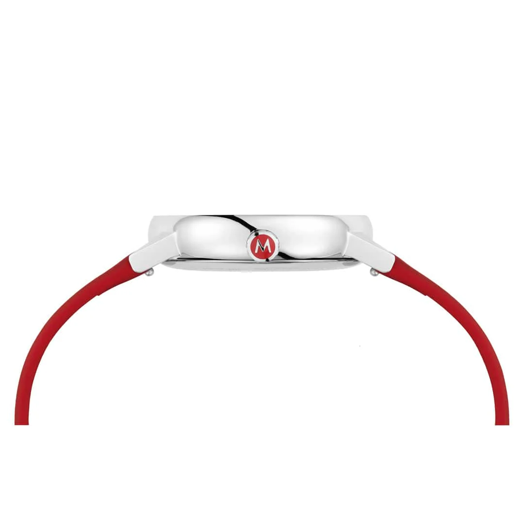 EVO2, Polished Steel, 35 mm, Red Vegan Grape Leather - Image 6
