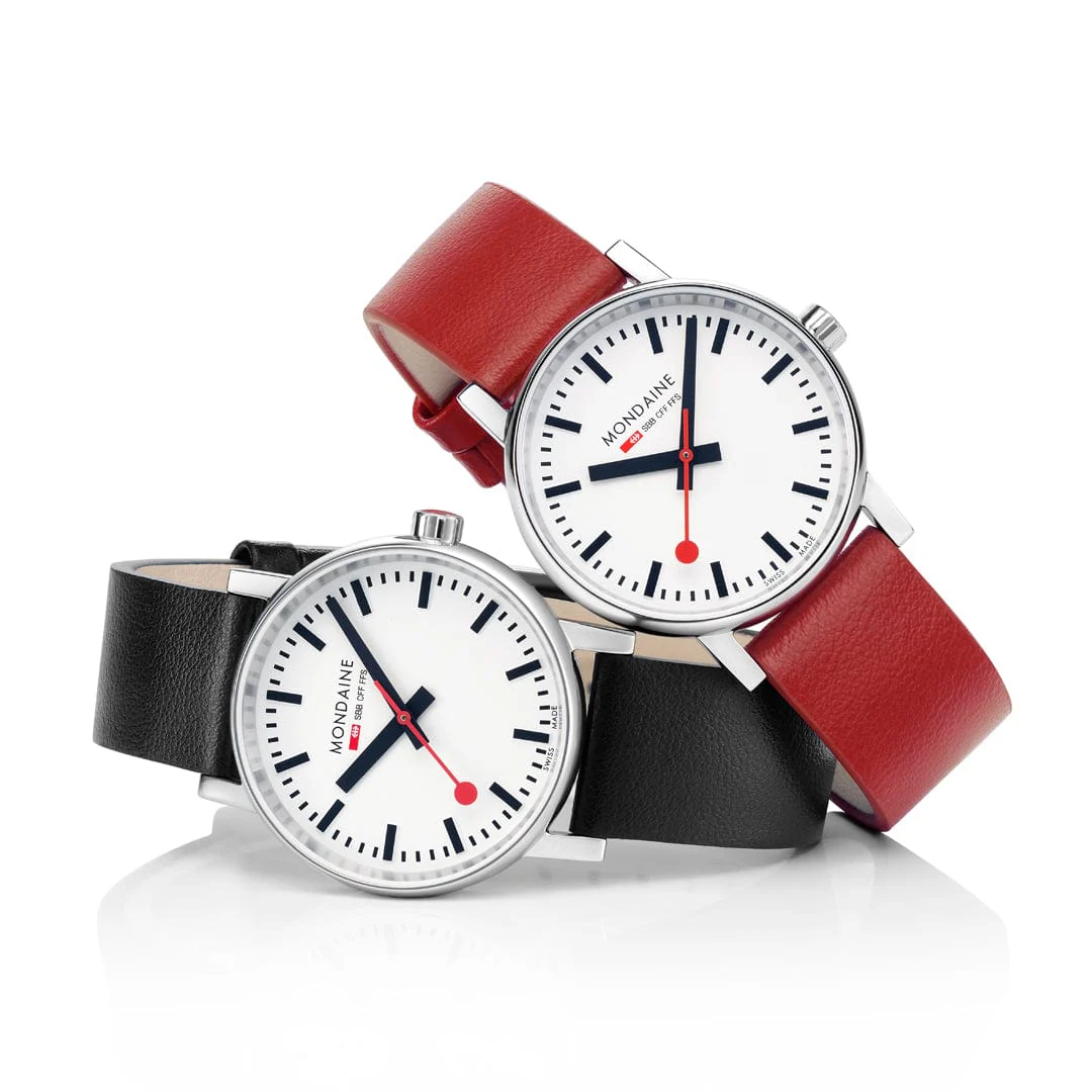 EVO2, Polished Steel, 35 mm, Red Vegan Grape Leather - Image 7