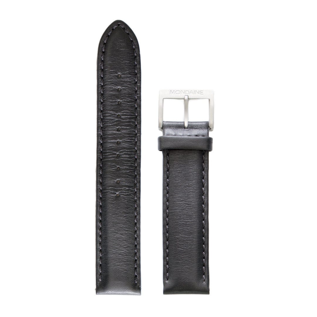 Genuine Leather Watch Strap - Black 20 mm
